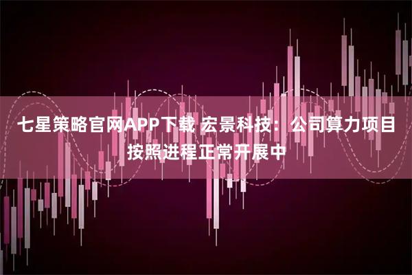 七星策略官网APP下载 宏景科技:公司算力项目按照进程正常开展中