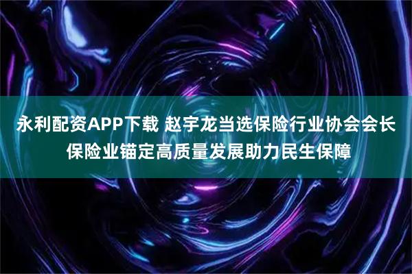 永利配资APP下载 赵宇龙当选保险行业协会会长 保险业锚定高质量发展助力民生保障